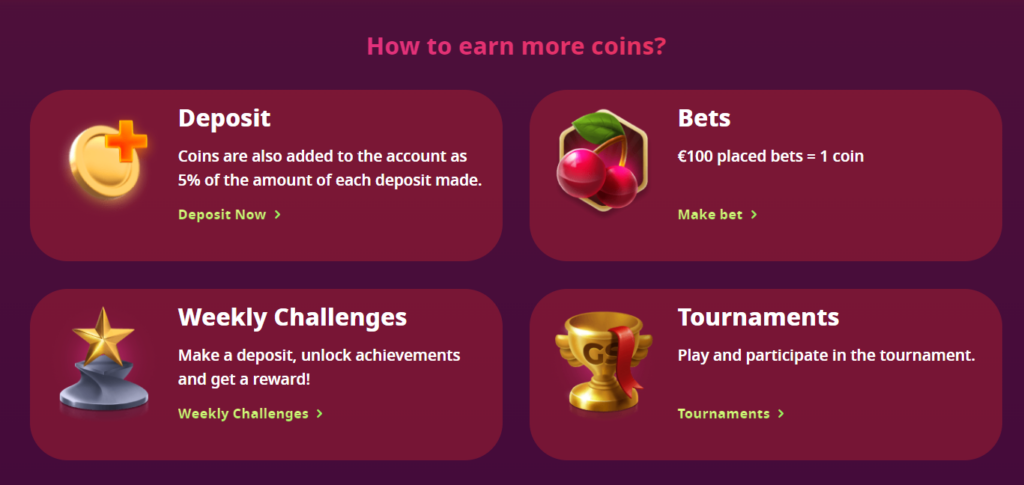 Casino Infinity VIP Coins